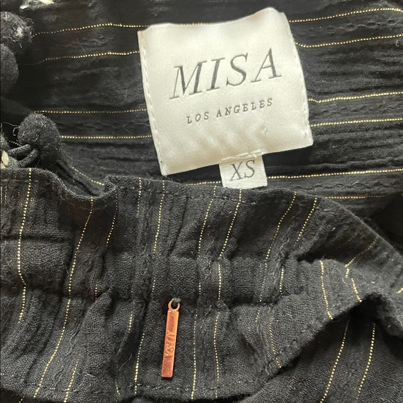 MISA by ANTHROPOLOGIE Womens Black Gold Pom Pom Kacia Dress, EUC! Size XS/S - Picture 4 of 10